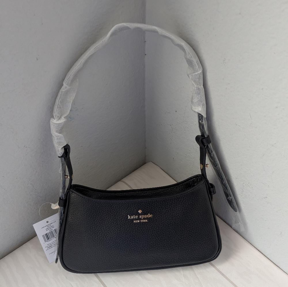NWT Kate Spade KM545 Juliette Small Pebbled Leather  Shoulder Bag In Black